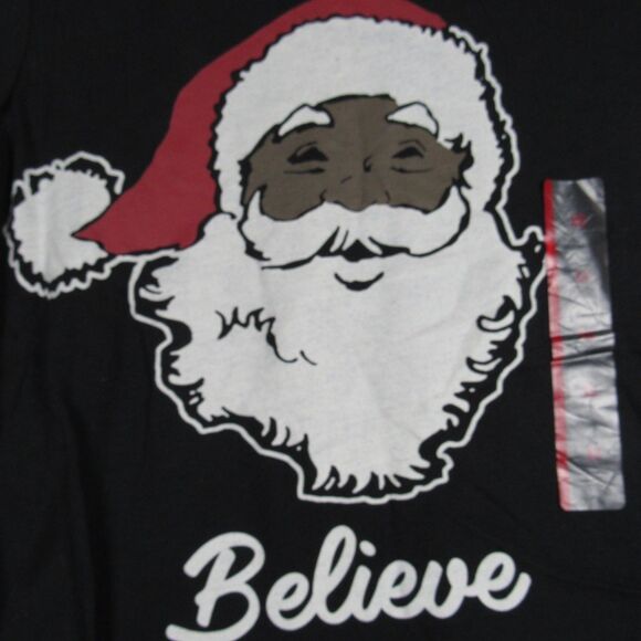 Zoe + Liv Women's Santa "Believe" T-Shirt, Size XS, Color Black, Christmas - Picture 2 of 7